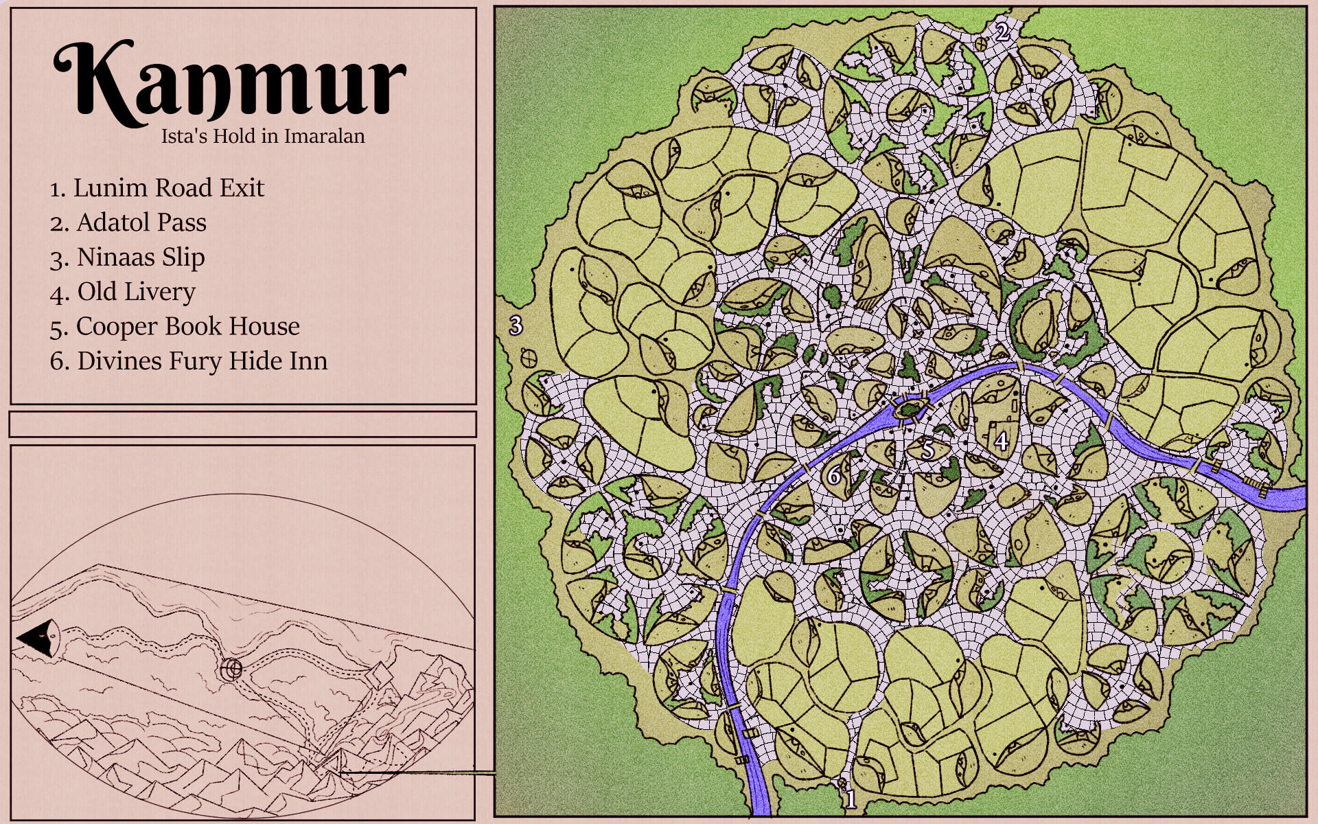 Another map of a made up city in a made up world (it's all the same made up world, it's called Rothis).